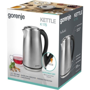 Електрочайник Gorenje K17S  - Зображення  1