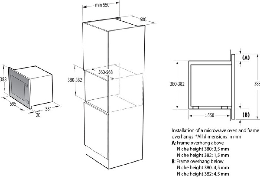  Микроволновая печь встраиваемая Gorenje BM251SG2BG 