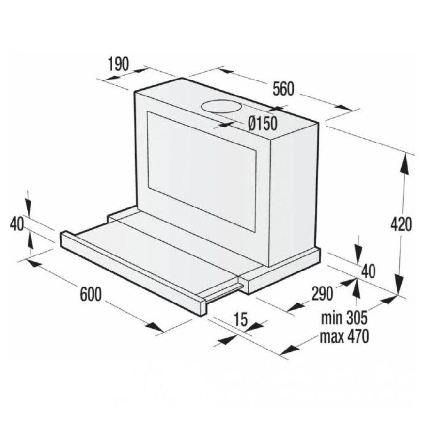  Витяжка вбудована телескопічна Gorenje BHP623E8X 