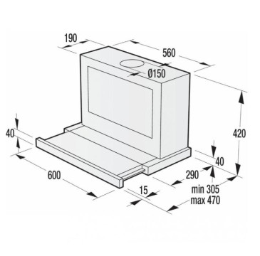 Витяжка вбудована телескопічна Gorenje BHP623E8X  - Зображення  1
